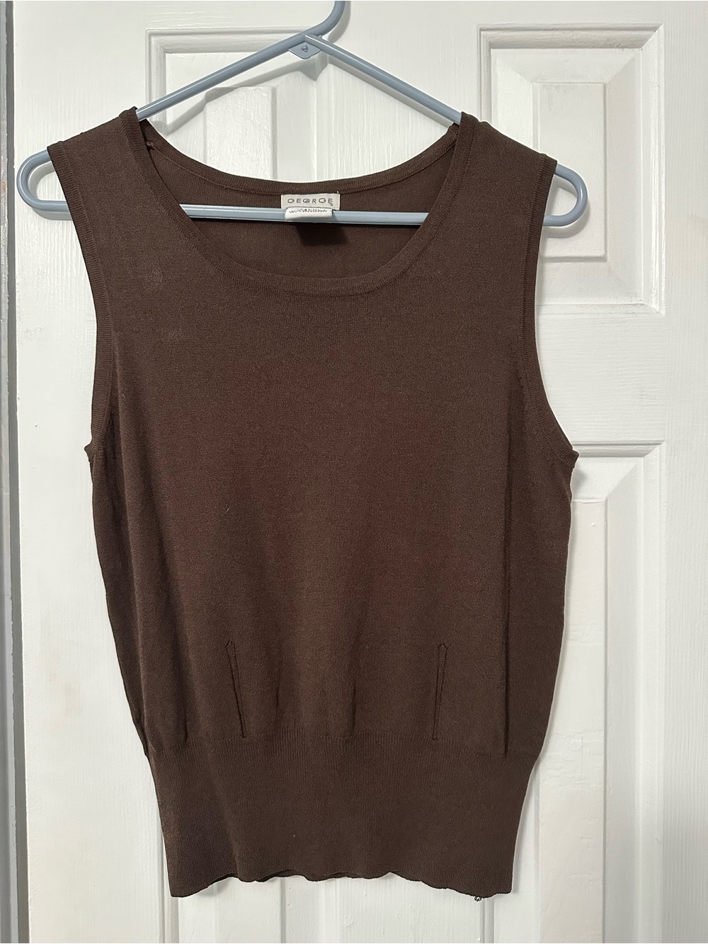 George Brown Sleeveless Knit Tank Top